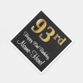 Serviette En Papier 93e anniversaire ~ Elégant luxe Faux Gold Look # (Coin)