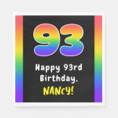 Serviette En Papier 93e anniversaire : Rainbow Spectrum # 93, Nom pers (Devant)