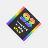 Serviette En Papier 93e anniversaire : Rainbow Spectrum # 93, Nom pers (Coin)