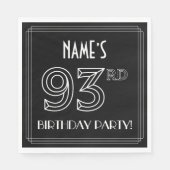 Serviette En Papier 93e fête d'anniversaire : Style Art Déco + Nom per (Devant)