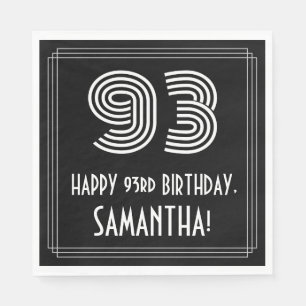 Serviette En Papier 93ème anniversaire : Art Déco Inspiré Look "93" + 