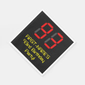 Serviette En Papier 93ème anniversaire : Rouge Digital Clock Style "93 (Coin)
