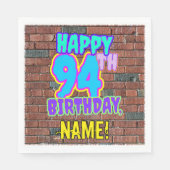 Serviette En Papier 94e anniversaire ~ Amusant, Graffiti urbain inspir (Devant)