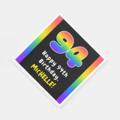 Serviette En Papier 94e anniversaire : Rainbow Spectrum # 94, Nom pers (Coin)