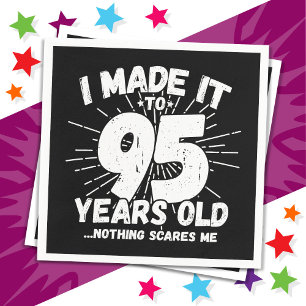 Serviette En Papier 95 ans vieux mème sarcastique drôle 95ème annivers