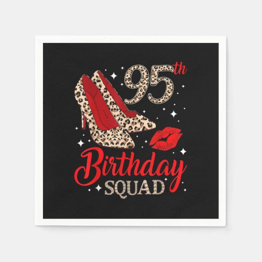 Serviette En Papier 95 Years Old Gifts 95th Birthday Squad Leopard Hig (Devant)