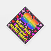 Serviette En Papier 95e anniversaire : Amour Hearts Motif, Arc-en-ciel (Coin)