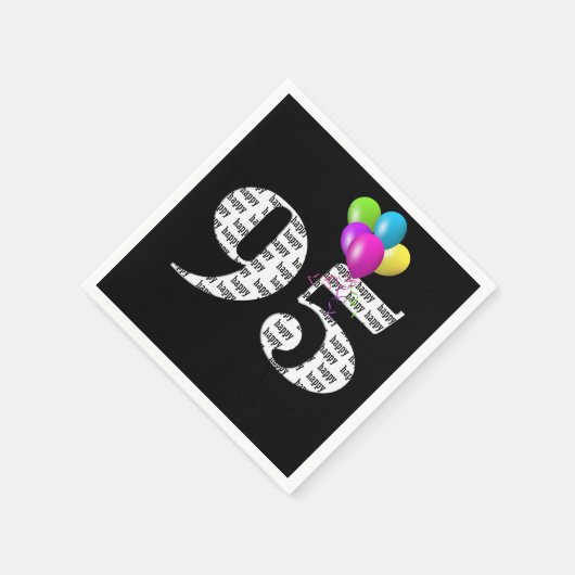 Serviette En Papier 95e anniversaire ballons de fête (Coin)