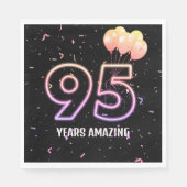 Serviette En Papier 95e anniversaire Balloons et Confetti (Devant)