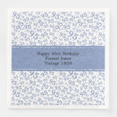 Serviette En Papier 95e anniversaire Cool Numéro Motif Bleu/Blanc (Devant)