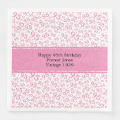 Serviette En Papier 95e anniversaire Cool Numéro Motif rose/blanc (Devant)