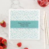 Serviette En Papier 95e anniversaire Cool Numéro Motif Turquoise/blanc (En situation)