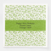Serviette En Papier 95e anniversaire Cool Numéro Motif Vert/Blanc (Devant)