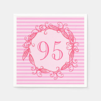 Serviette En Papier 95e anniversaire femme belle rose Tourbillonnant