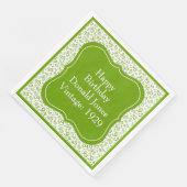 Serviette En Papier 95e anniversaire Geen/White Motif du numéro de sup (Coin)