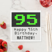 Serviette En Papier 95e anniversaire - Nerdy / Geeky Style "95" & Nom (En situation)