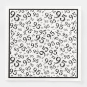 Serviette En Papier 95e anniversaire Numéro de fête Motif noir/blanc (Devant)