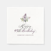 Serviette En Papier 95e anniversaire Purple Lilac Spring Flower Cockta (Devant)