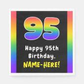 Serviette En Papier 95e anniversaire : Rainbow Spectrum # 95, Nom pers (Devant)