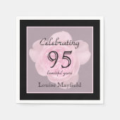 Serviette En Papier 95e anniversaire Rose papier serviettes (Devant)