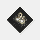 Serviette En Papier 95e anniversaire Sparklers de fête sur noir (Coin)