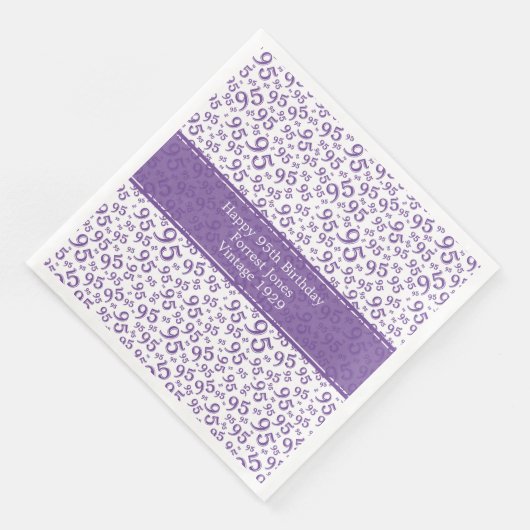 Serviette En Papier 95e Cool Numéro de Motif Purple/Blanc (Coin)