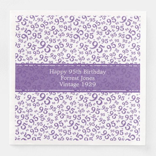 Serviette En Papier 95e Cool Numéro de Motif Purple/Blanc (Devant)