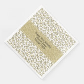 Serviette En Papier 95e Cool Numéro Motif Or/Blanc (Coin)