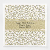 Serviette En Papier 95e Cool Numéro Motif Or/Blanc (Devant)