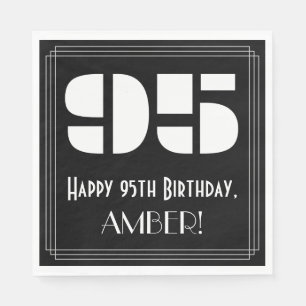 Serviette En Papier 95ème anniversaire : Art Déco Inspiré Look "95" + 