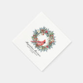 Serviette En Papier 95th Birthday Red Cardinal Wreath Custom Cocktail (Coin)