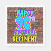 Serviette En Papier 96e anniversaire ~ Amusant, Graffiti urbain inspir (Devant)