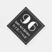 Serviette En Papier 96e anniversaire ~ Art Déco Inspiré Look "96", Nom (Coin)