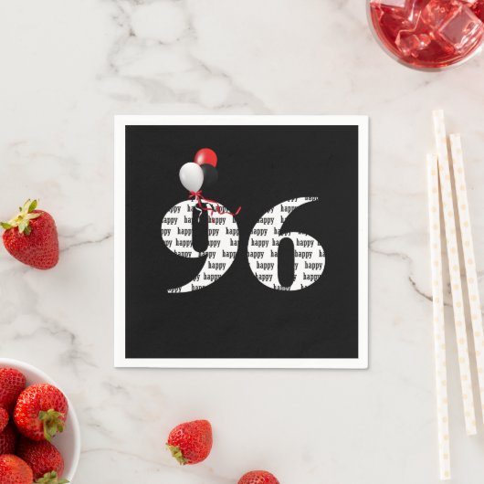 Serviette En Papier 96e anniversaire ballons de fête (En situation)