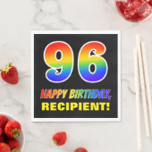 Serviette En Papier 96e anniversaire : Bold, amusant, simple, arc-en-c (En situation)