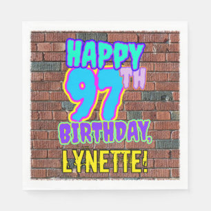 Serviette En Papier 97e anniversaire ~ Amusant, Graffiti urbain inspir