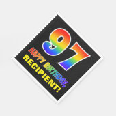 Serviette En Papier 97e anniversaire : Bold, amusant, simple, arc-en-c (Coin)