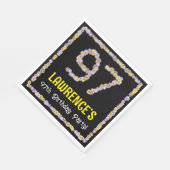 Serviette En Papier 97e anniversaire : Floral Flowers Numéro, Nom pers (Coin)