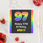 Serviette En Papier 97e anniversaire : Rainbow Spectrum # 97, Nom pers (En situation)