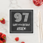 Serviette En Papier 97ème anniversaire : Art Déco Inspiré Look "97" +  (En situation)