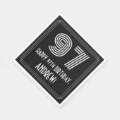 Serviette En Papier 97ème anniversaire : Art Déco Inspiré Look "97" +  (Coin)