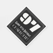 Serviette En Papier 97ème anniversaire : Art Déco Inspiré Look "97" +  (Coin)