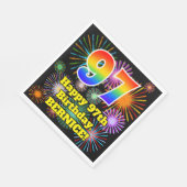 Serviette En Papier 97ème anniversaire : Fun Fireworks Motif + Rainbow (Coin)