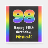 Serviette En Papier 98e anniversaire : Rainbow Spectrum # 98, Nom pers (Devant)