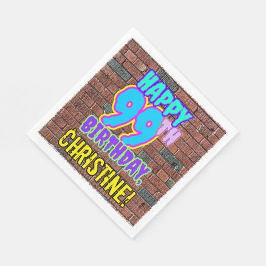 Serviette En Papier 99e anniversaire ~ Amusant, Graffiti urbain inspir (Coin)