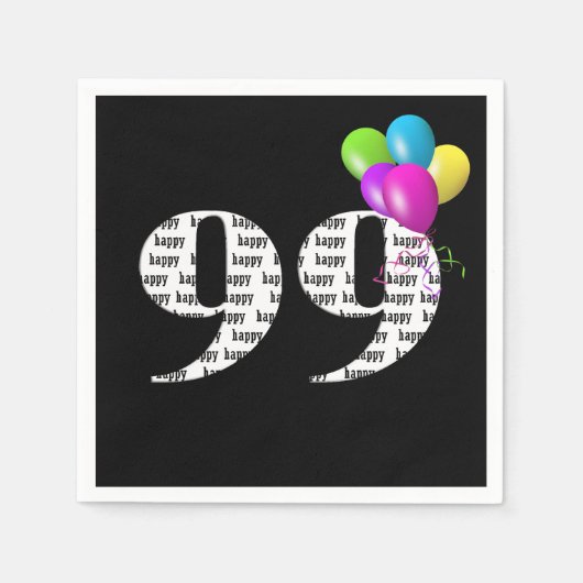 Serviette En Papier 99e anniversaire ballons (Devant)