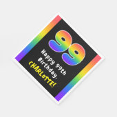 Serviette En Papier 99e anniversaire : Rainbow Spectrum # 99, Nom pers (Coin)