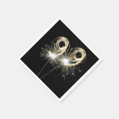 Serviette En Papier 99e anniversaire Sparklers de fête sur noir (Coin)