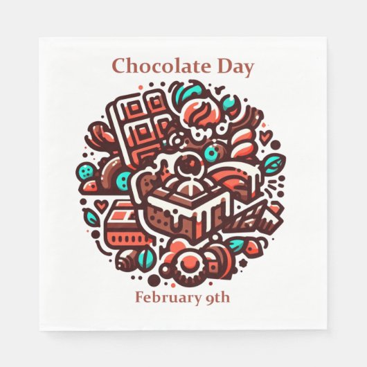Serviette En Papier 9 février - Journée du chocolat (Devant)