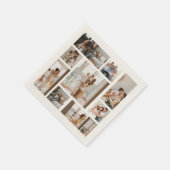 Serviette En Papier 9 Photo personnalisée Collage de mur en bois (Coin)